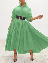 Maxi shirt dress with belt - View 9 | Lwiis