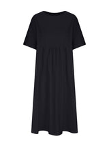 Round neck midi dress with empire waist - View 12 | Lwiis