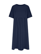 Round neck midi dress with empire waist - View 15 | Lwiis