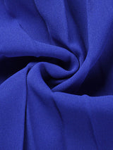 V-neck long-sleeved pleated A-line midi dress - View 6 | Lwiis