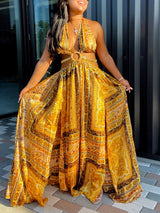 Maxi Halter Dress with Ring Detail - View 23 | Lwiis