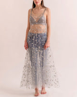 Paillettenbesetztes, transparentes Überkleid