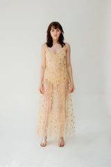 Paillettenbesetztes, transparentes Überkleid