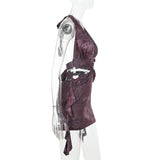 Halter neck ruched knit mini dress - View 12 | Lwiis