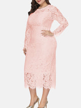 Elegant long sleeve lace maxi dress - View 6 | Lwiis