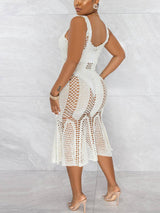 Crochet knit beach cover-up dress - View 12 | Lwiis