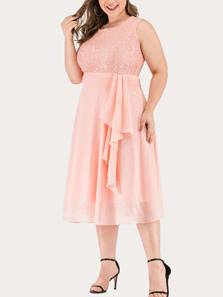 Lace cocktail dress with ruffle detail - View 18 | Lwiis