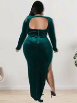 Velvet Mermaid Midi Dress - View 10 | Lwiis