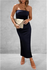 Strapless ribbed knit midi dress - View 26 | Lwiis