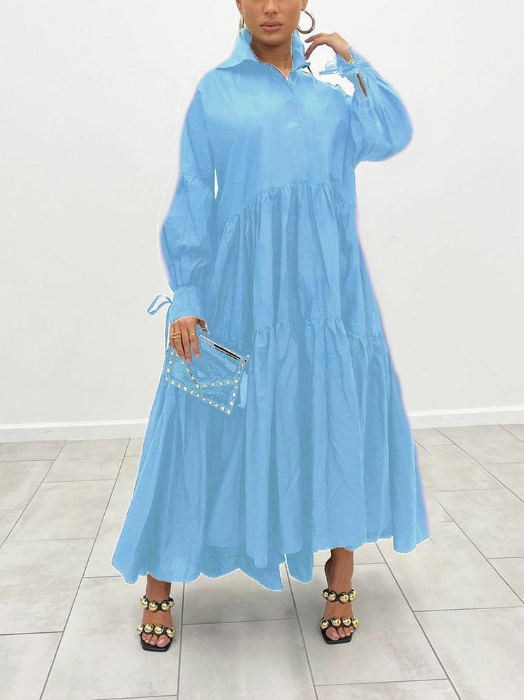 Maxi shirt dress with belt - View 11 | Lwiis