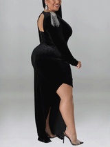Velvet Mermaid Midi Dress - View 15 | Lwiis